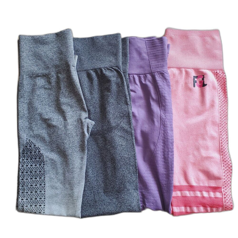 Set 4 Womens Gym Leggings Multicolor Size Medium EUC